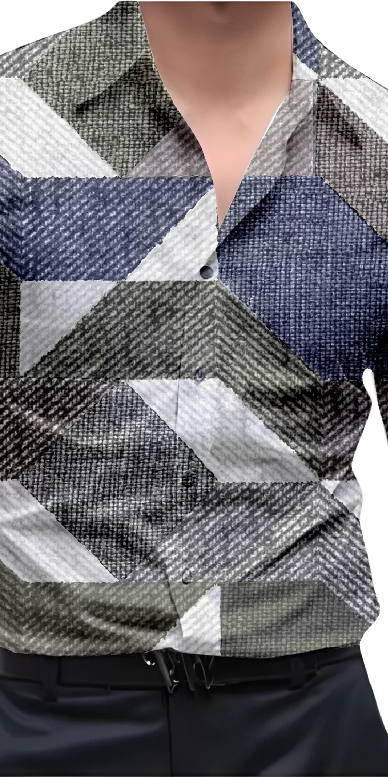 Blue And White Mens Wear Printed Shirt