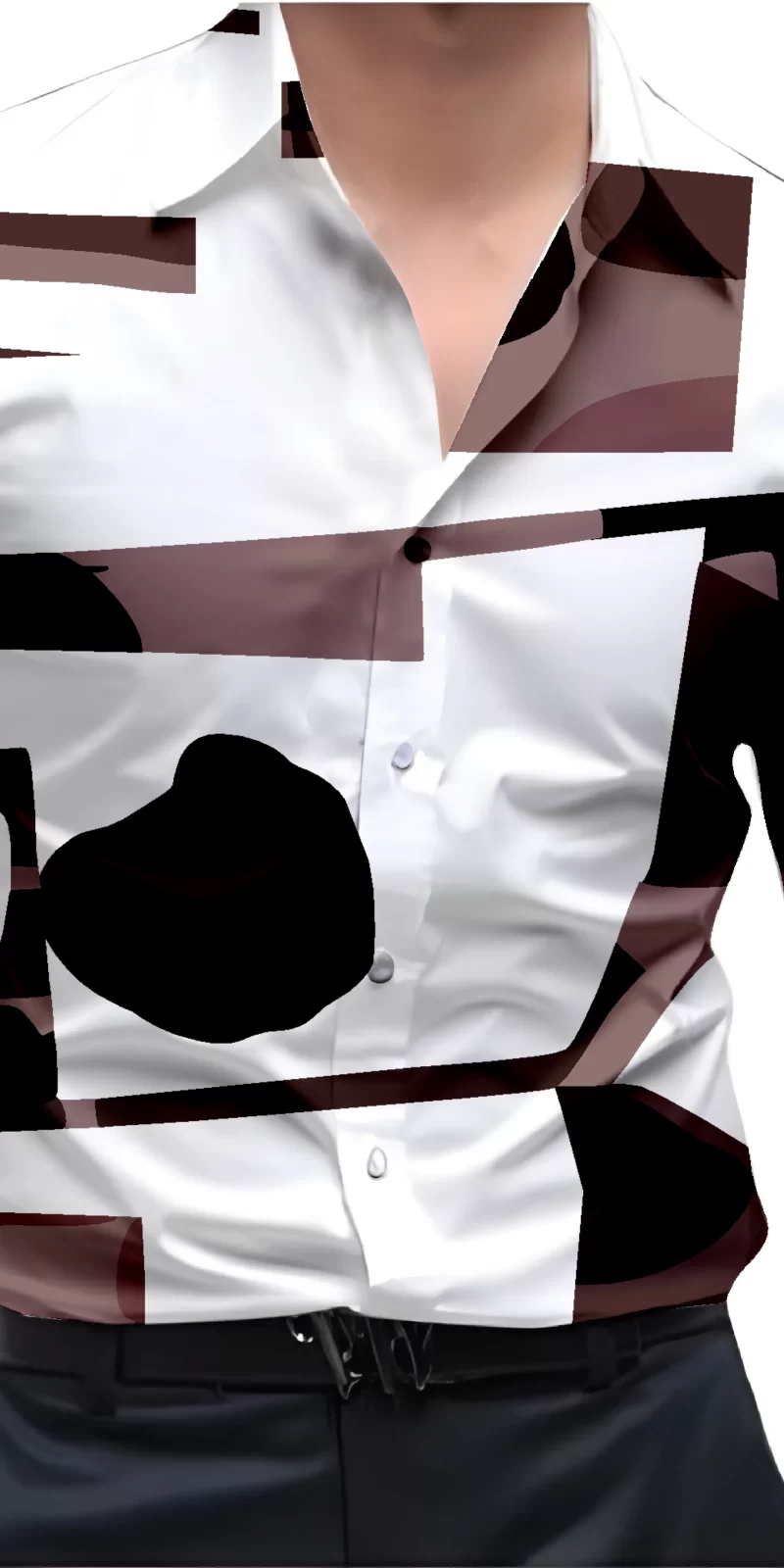 Black And White Mens Wear Printed Shirt