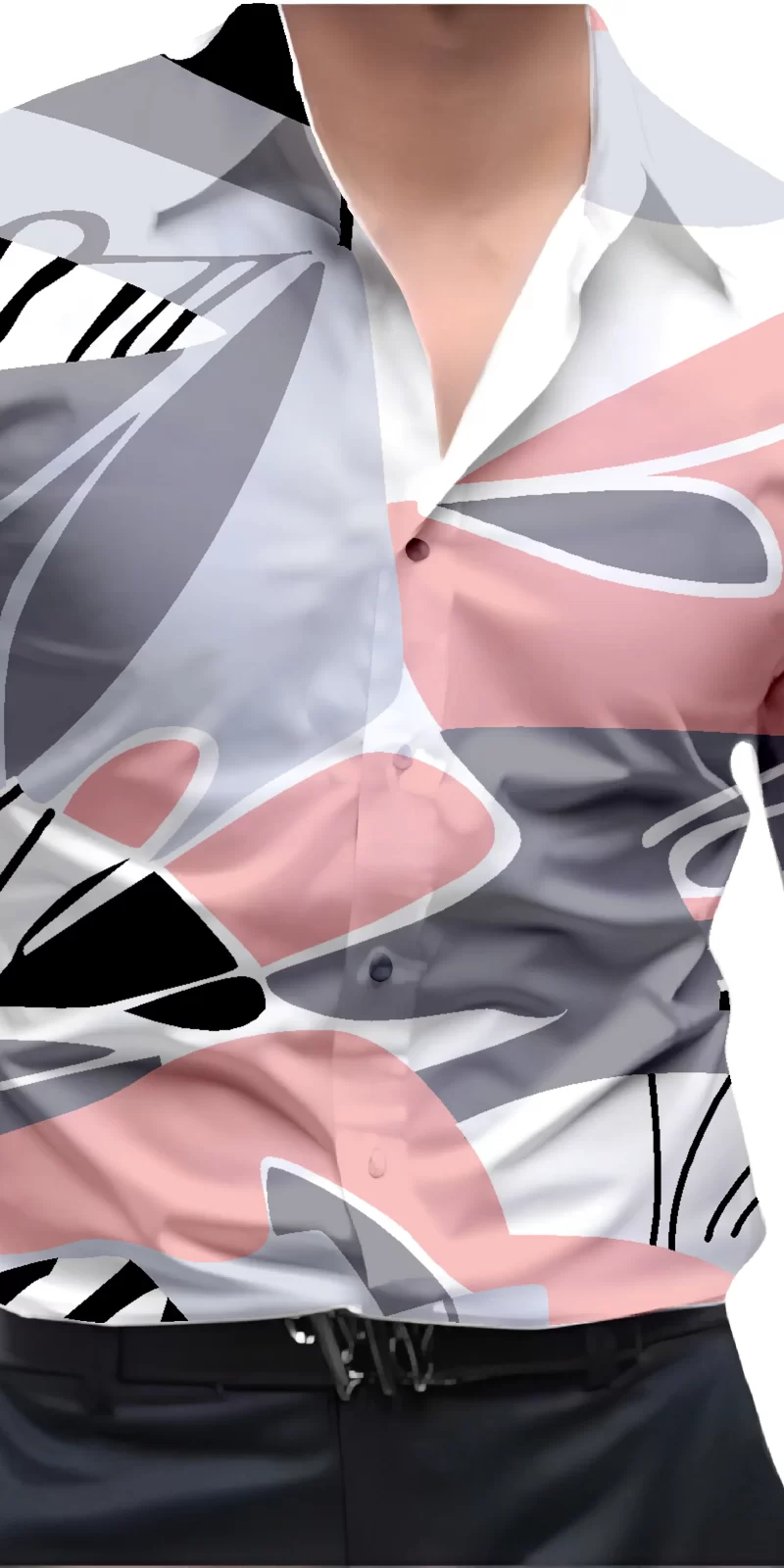 Black And White Mens Wear Printed Shirt