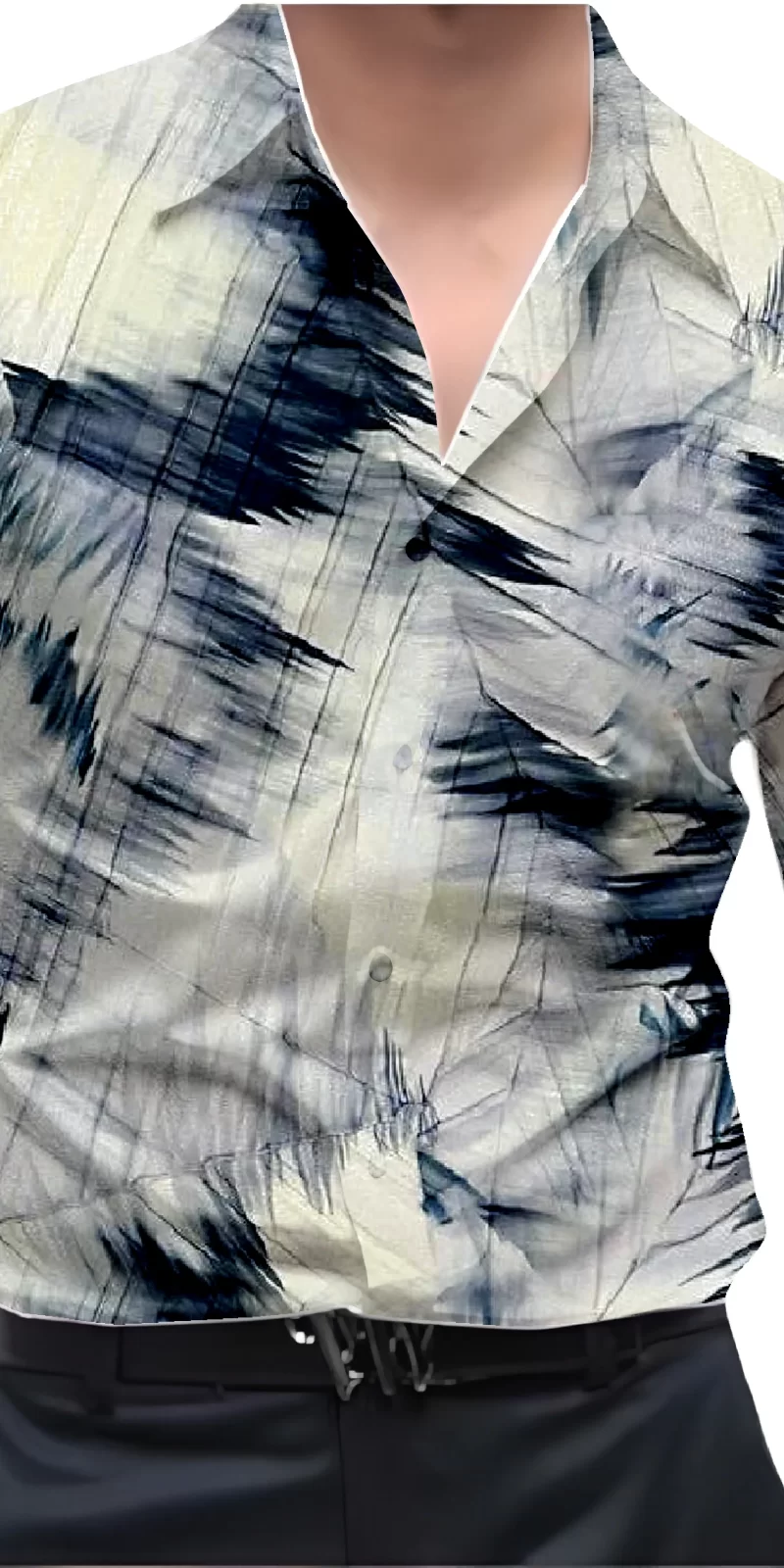 Blue And White Mens Wear Printed Shirt