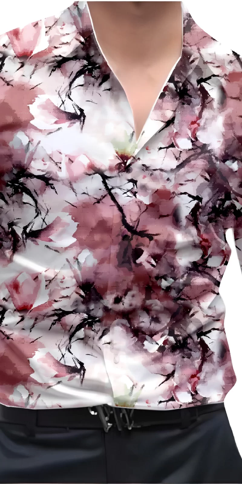 Maroon And White Mens Wear Printed Shirt