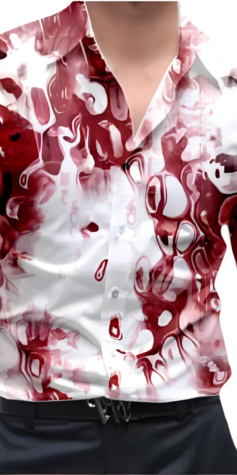 Red And White Mens Wear Printed Shirt