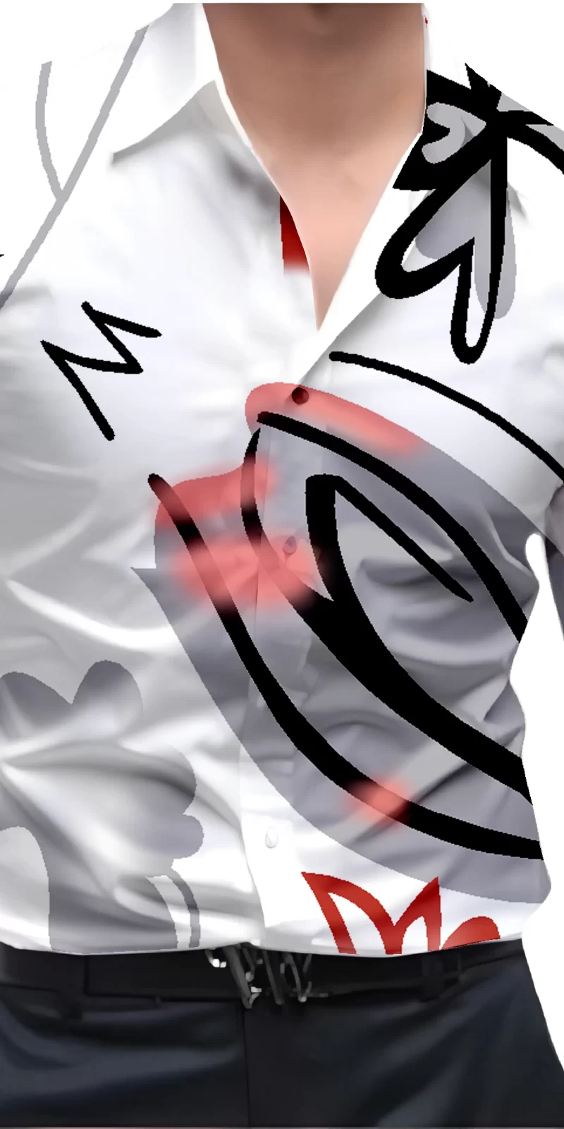 Black And White Mens Wear Printed Shirt