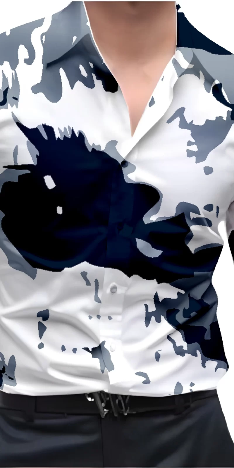 Blue And White Mens Wear Printed Shirt