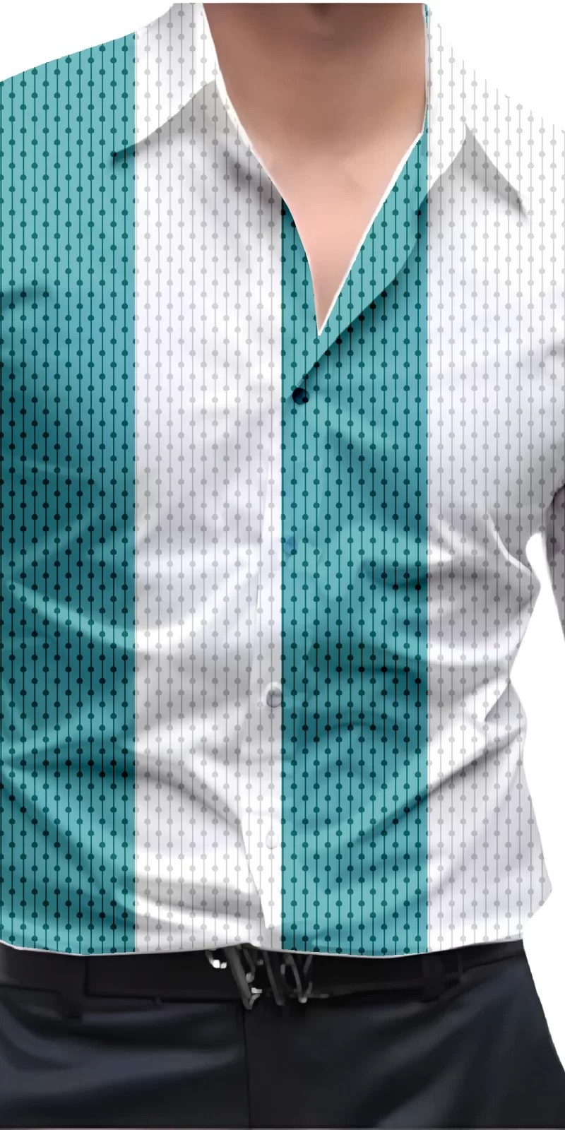 Blue And White Mens Wear Printed Shirt
