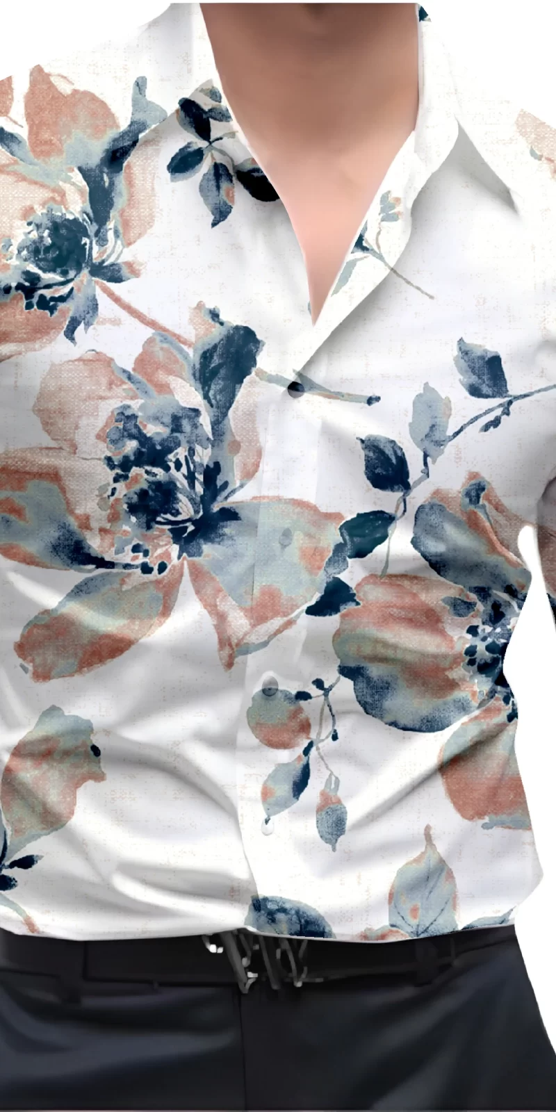 Brown And White Mens Wear Printed Shirt