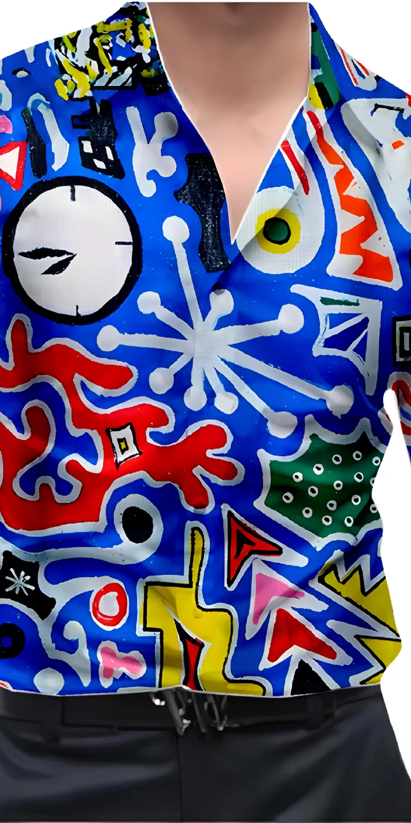 Blue And White Mens Wear Printed Shirt