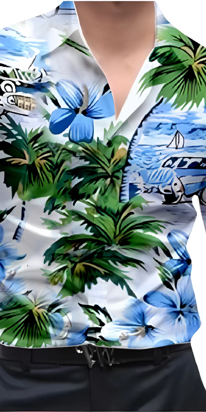 Green And White Mens Wear Printed Shirt