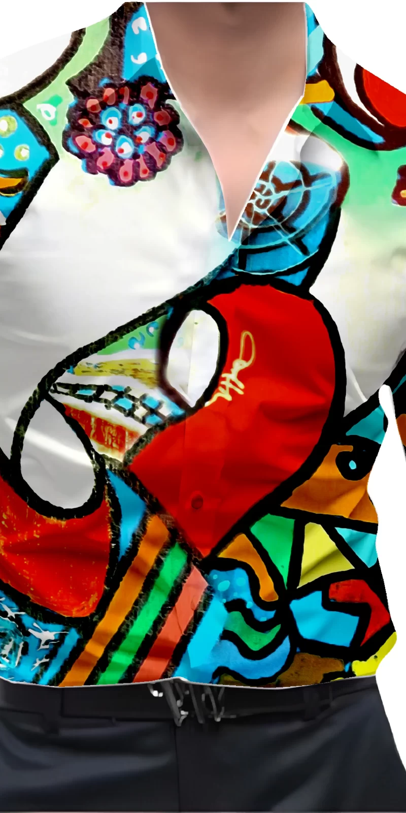 Red And White Mens Wear Printed Shirt