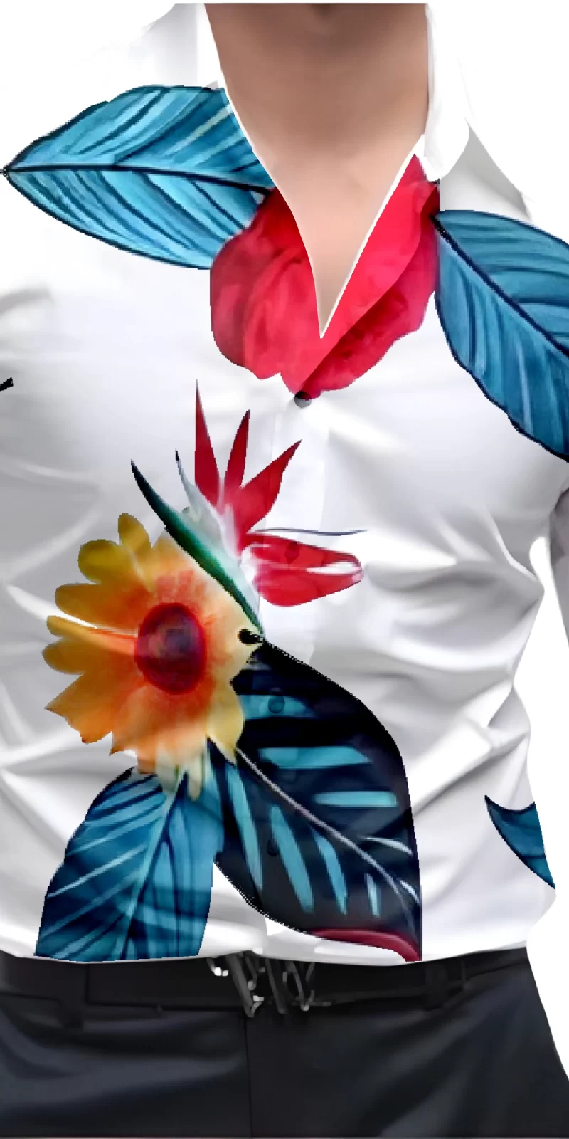 Blue And White Mens Wear Printed Shirt