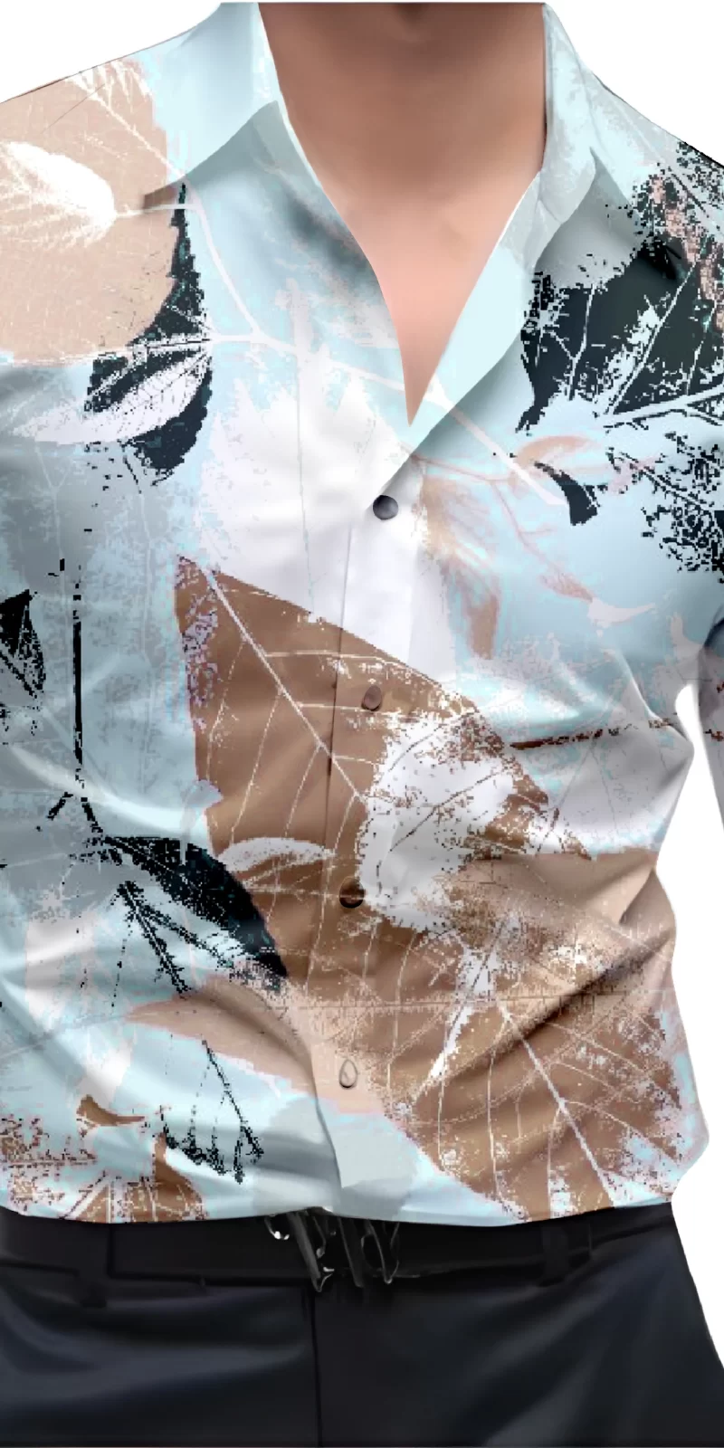 Brown And White Mens Wear Printed Shirt