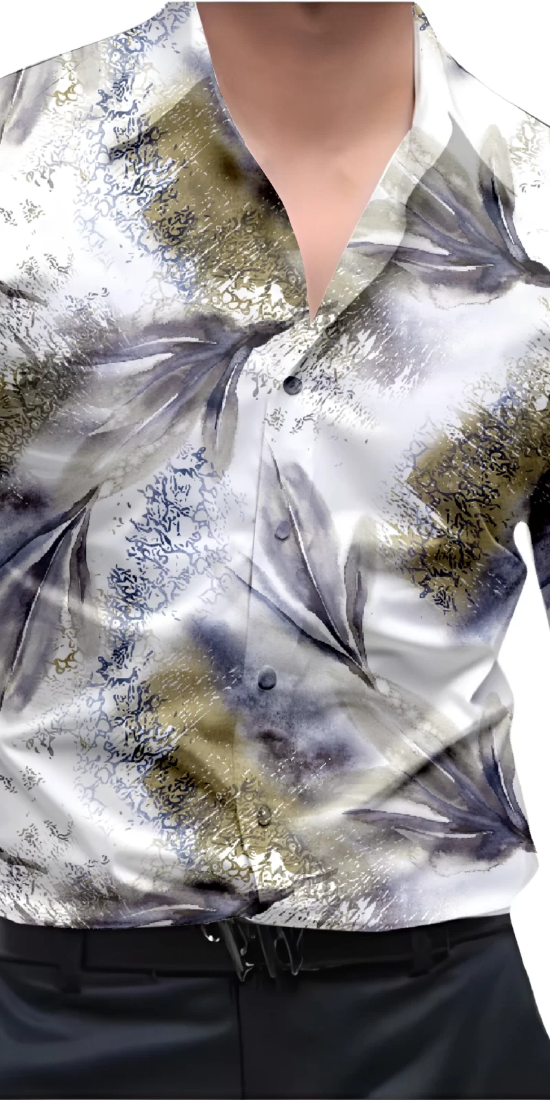 Brown And White Mens Wear Printed Shirt