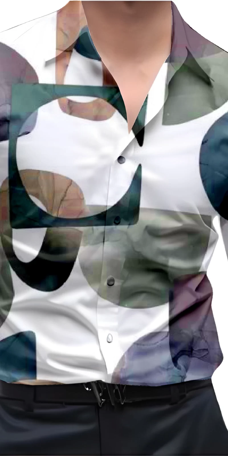 Green And White Mens Wear Printed Shirt