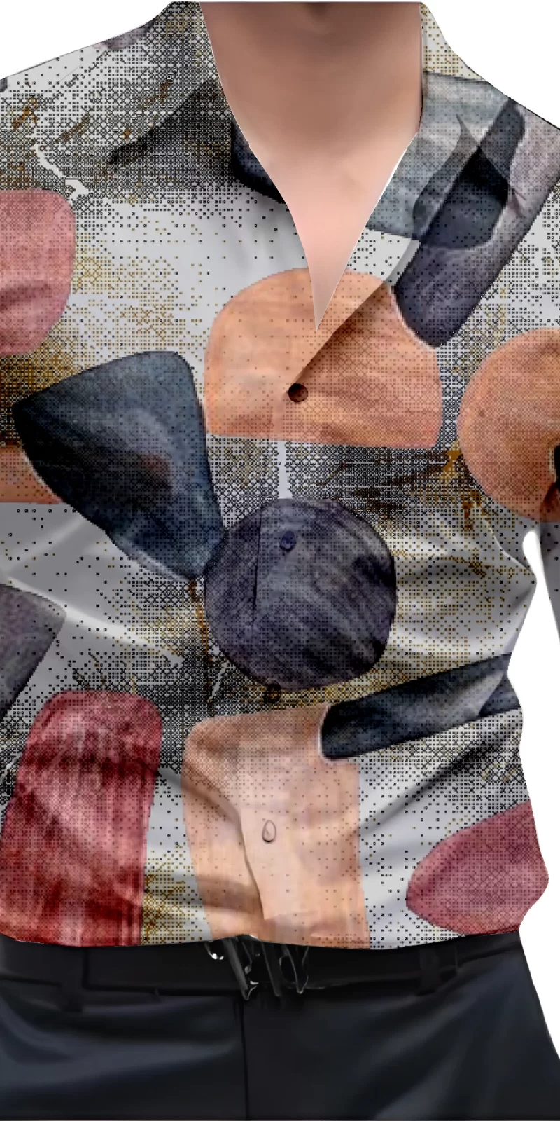 Maroon And White Mens Wear Printed Shirt