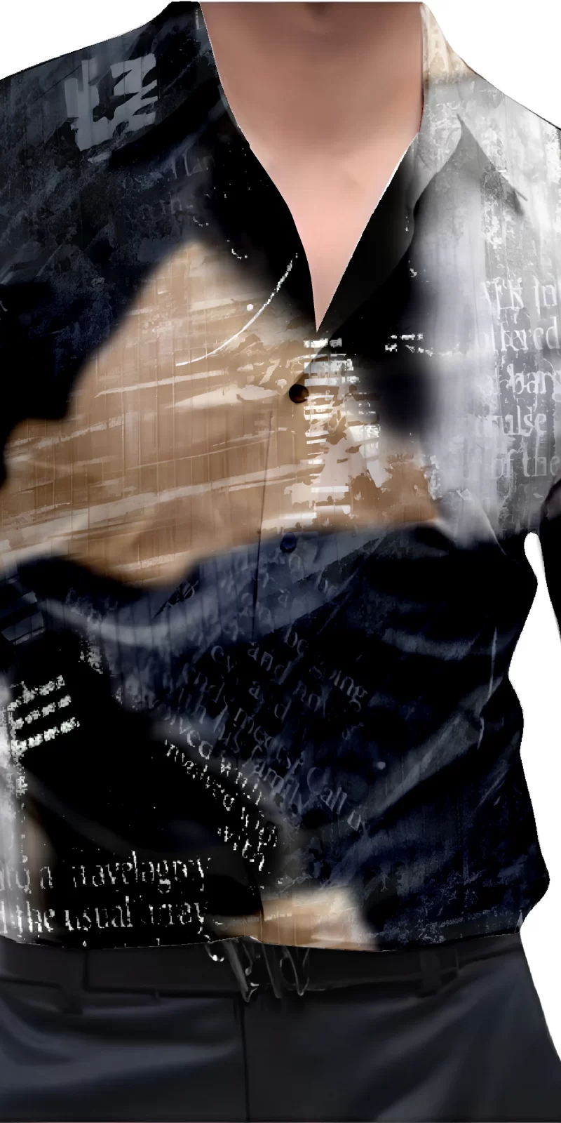 Black And White Mens Wear Printed Shirt