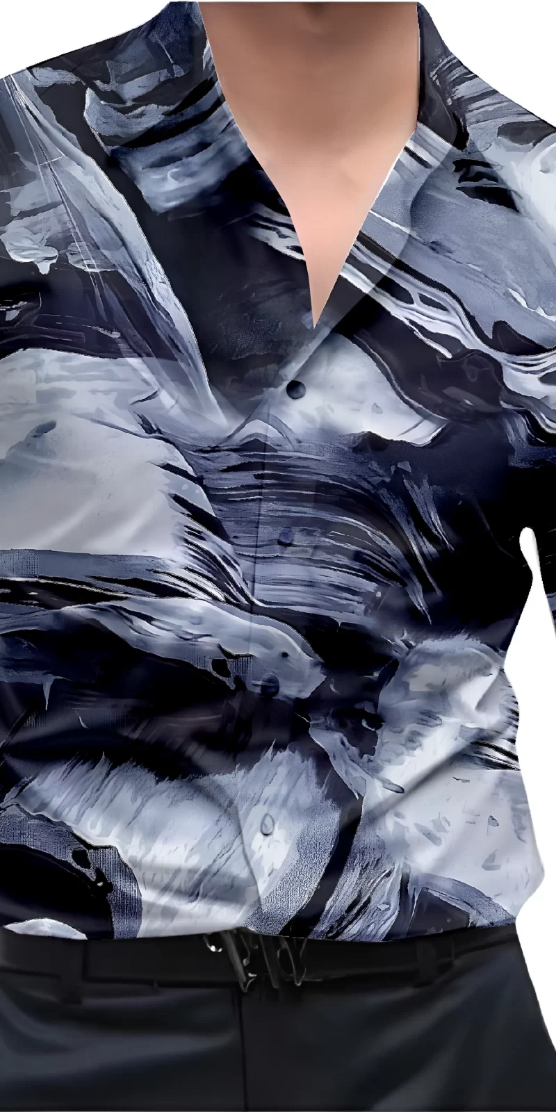 Blue And White Mens Wear Printed Shirt