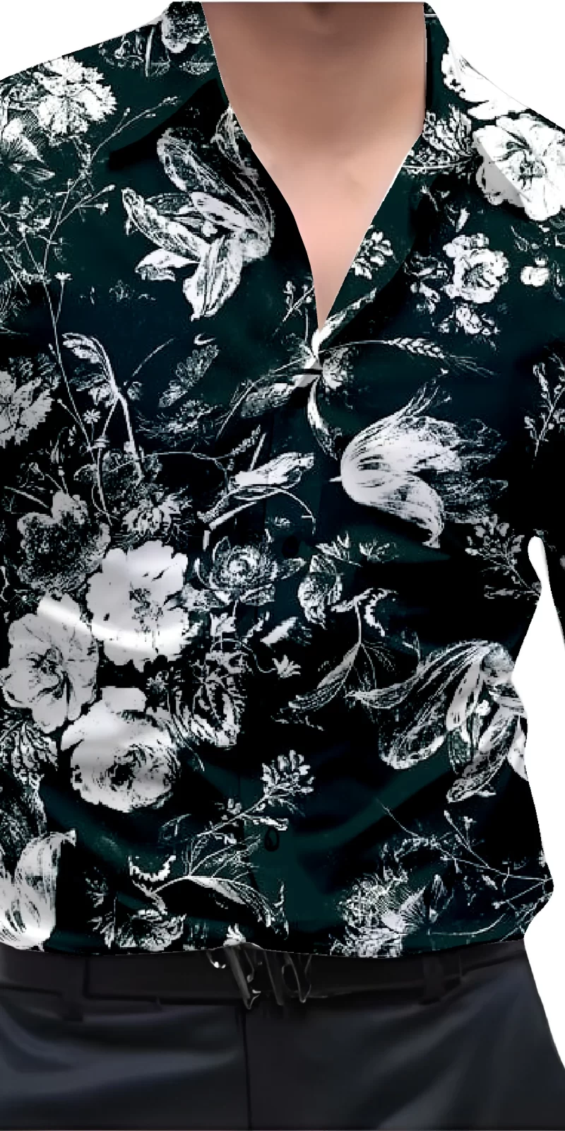 Blue And White Mens Wear Printed Shirt