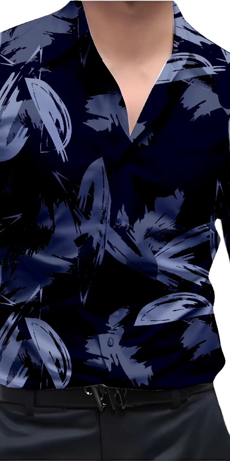 Blue And White Mens Wear Printed Shirt
