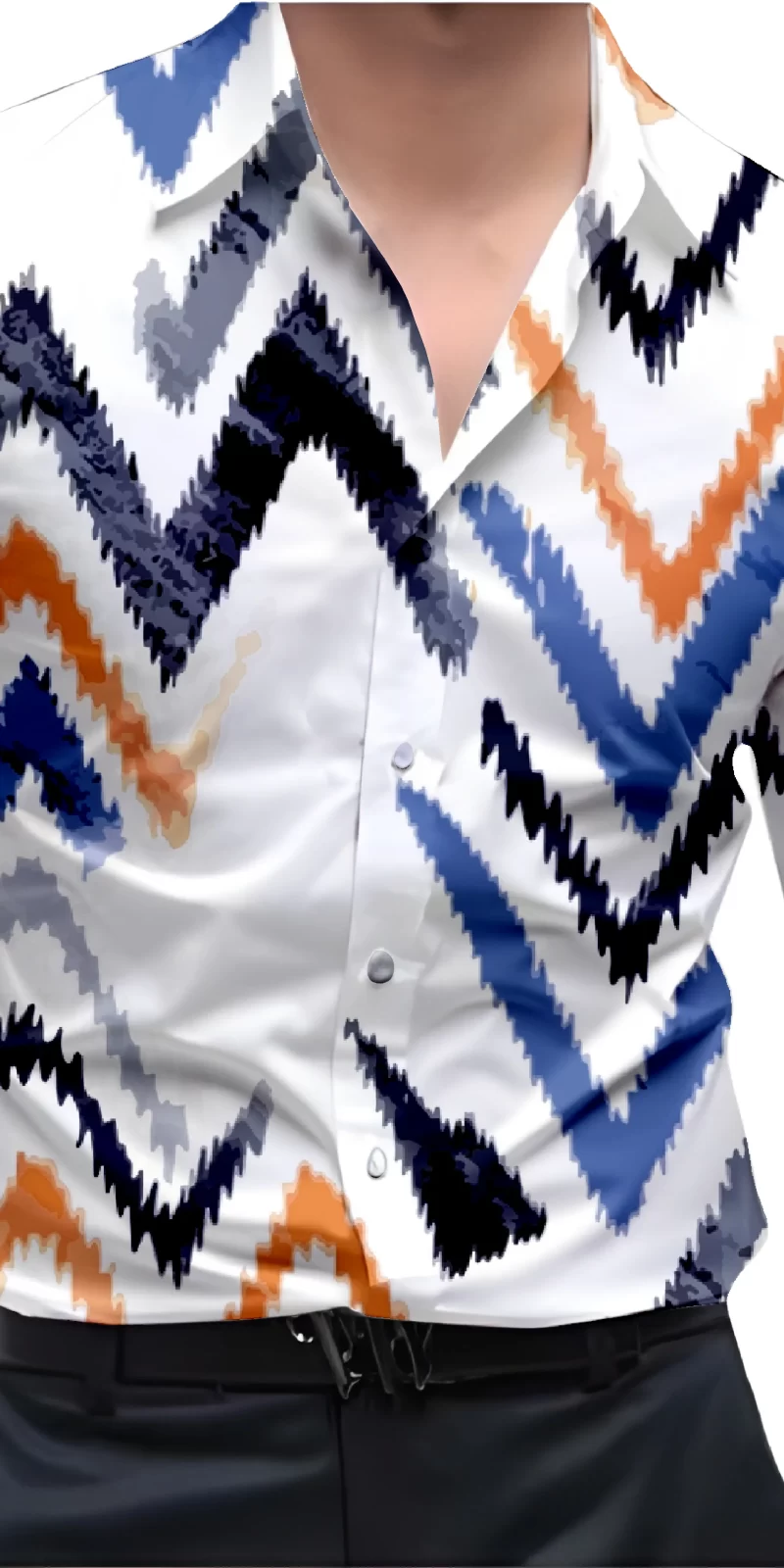 Blue And White Mens Wear Printed Shirt