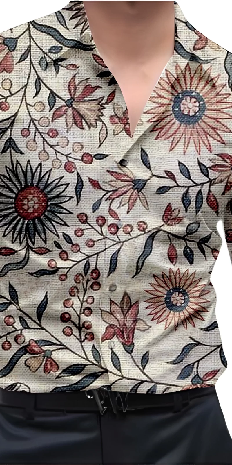 Brown And White Mens Wear Printed Shirt