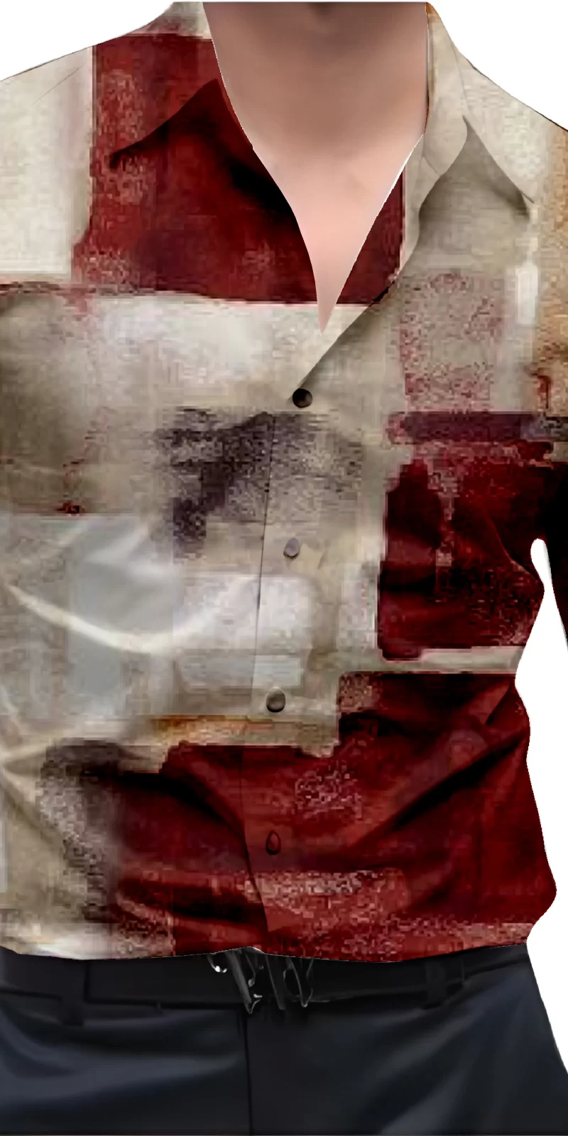 Maroon And White Mens Wear Printed Shirt