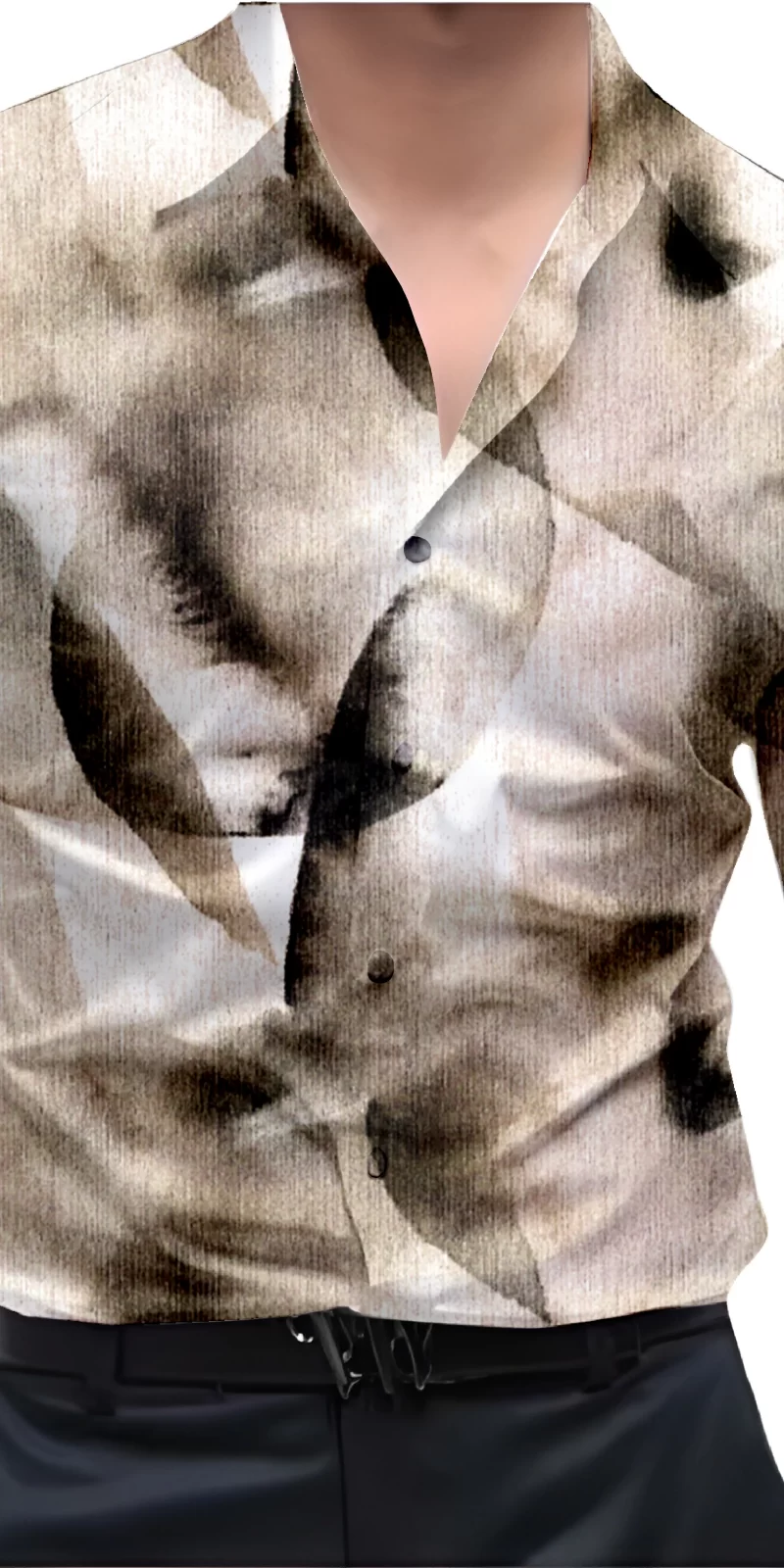 Brown And White Mens Wear Printed Shirt