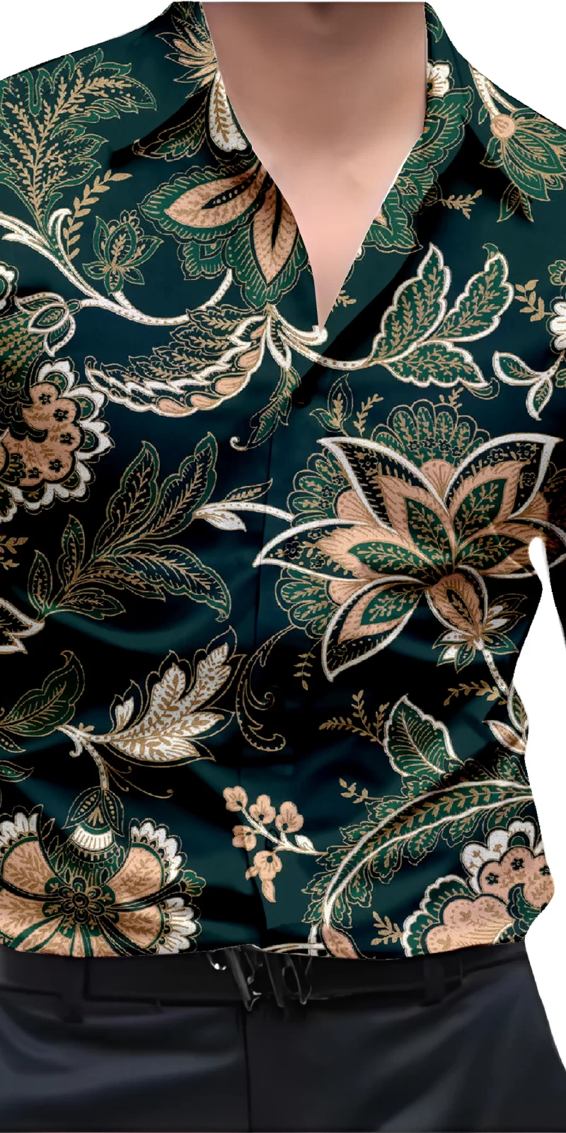 Green And White Mens Wear Printed Shirt