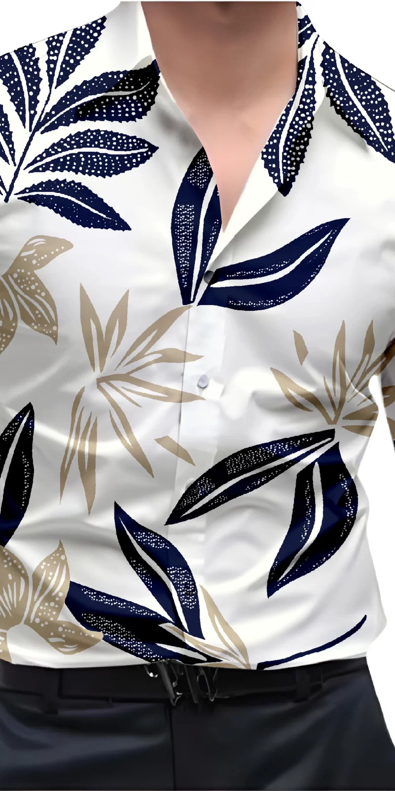 Blue And White Mens Wear Printed Shirt