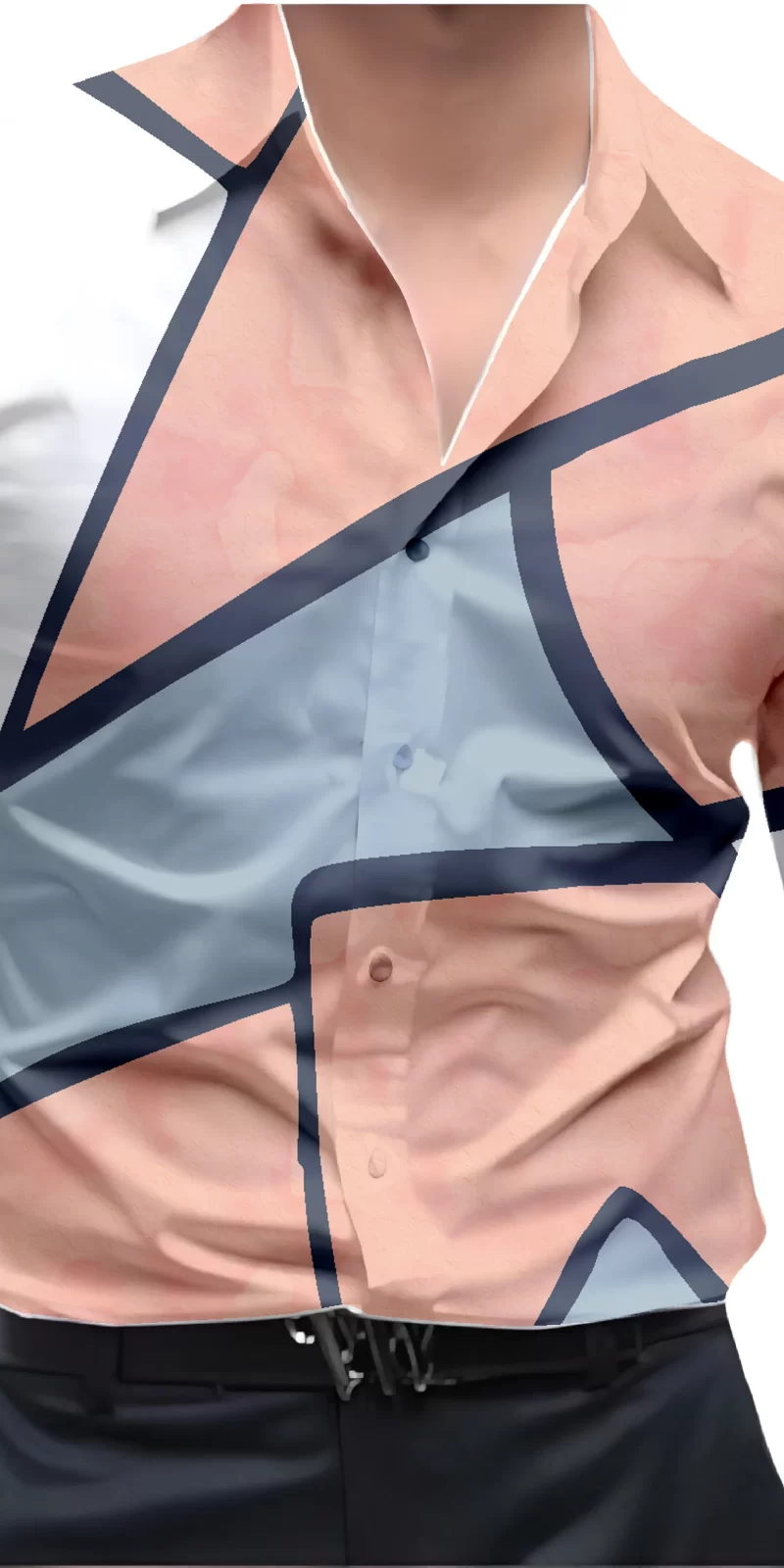 Blue And White Mens Wear Printed Shirt