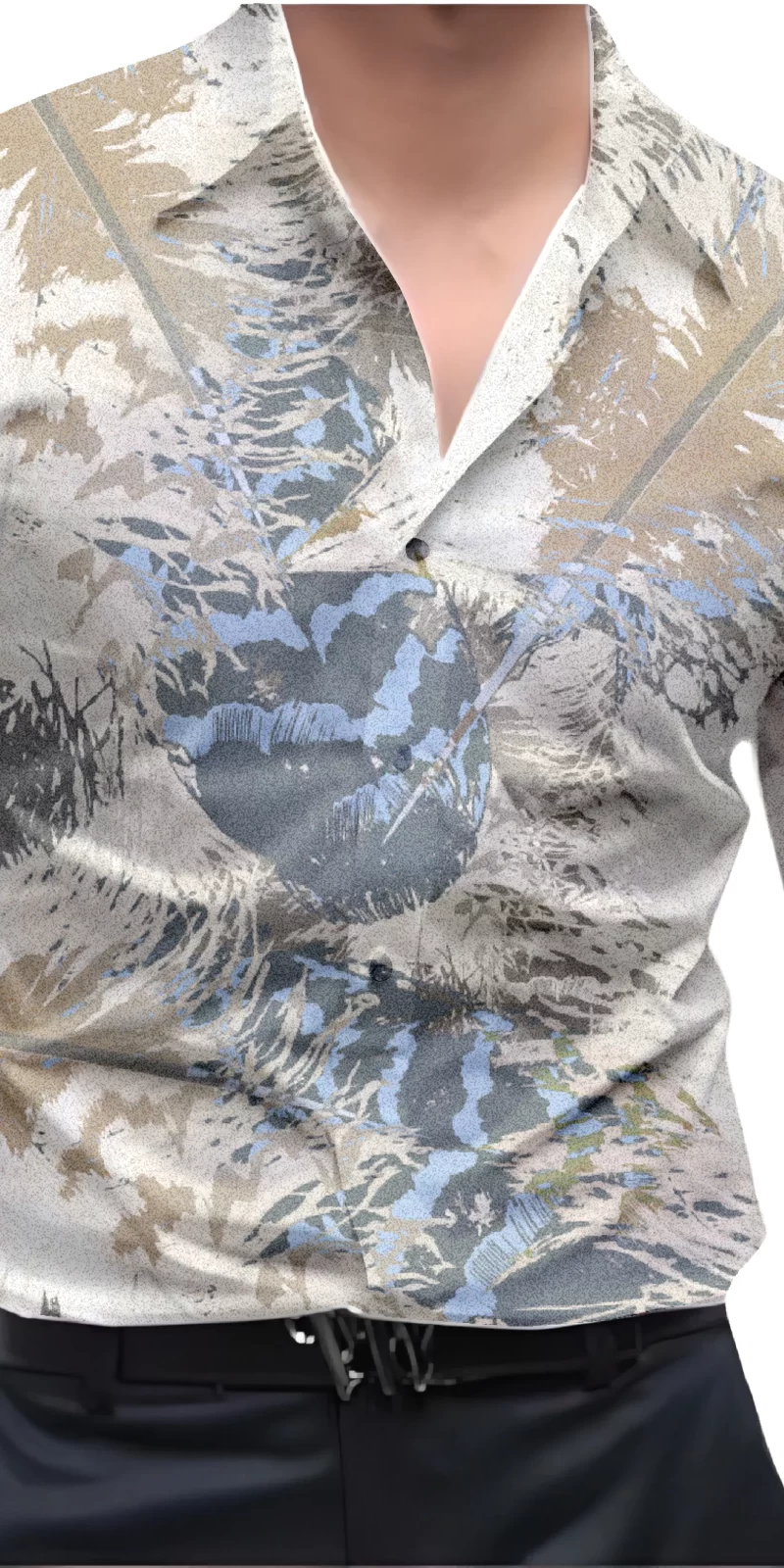 Brown And White Mens Wear Printed Shirt