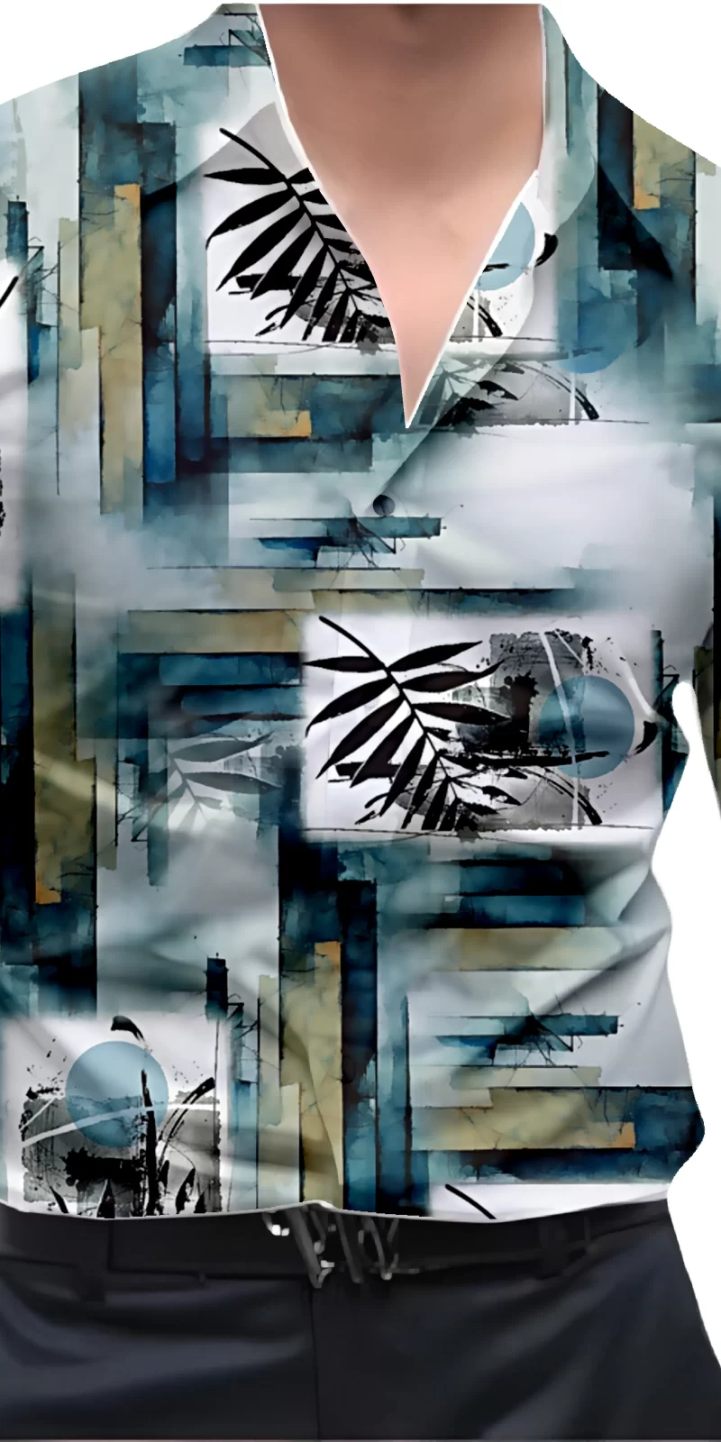 Black And White Mens Wear Printed Shirt
