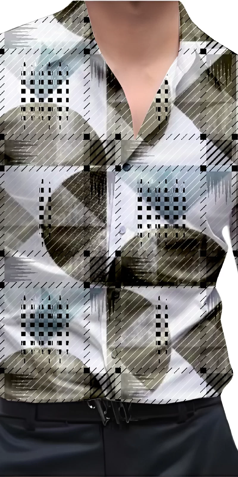 Brown And White Mens Wear Printed Shirt