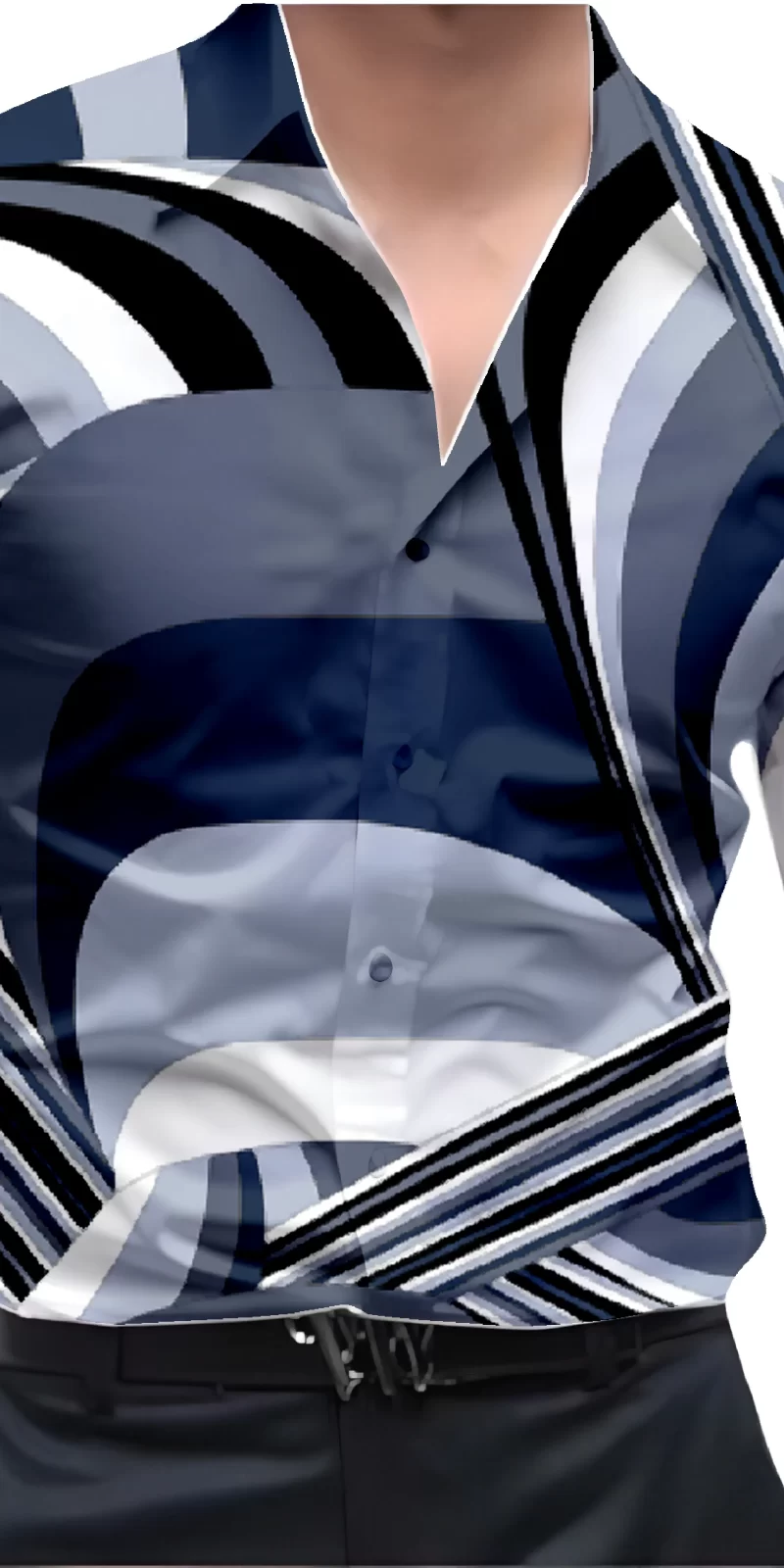 Blue And White Mens Wear Printed Shirt