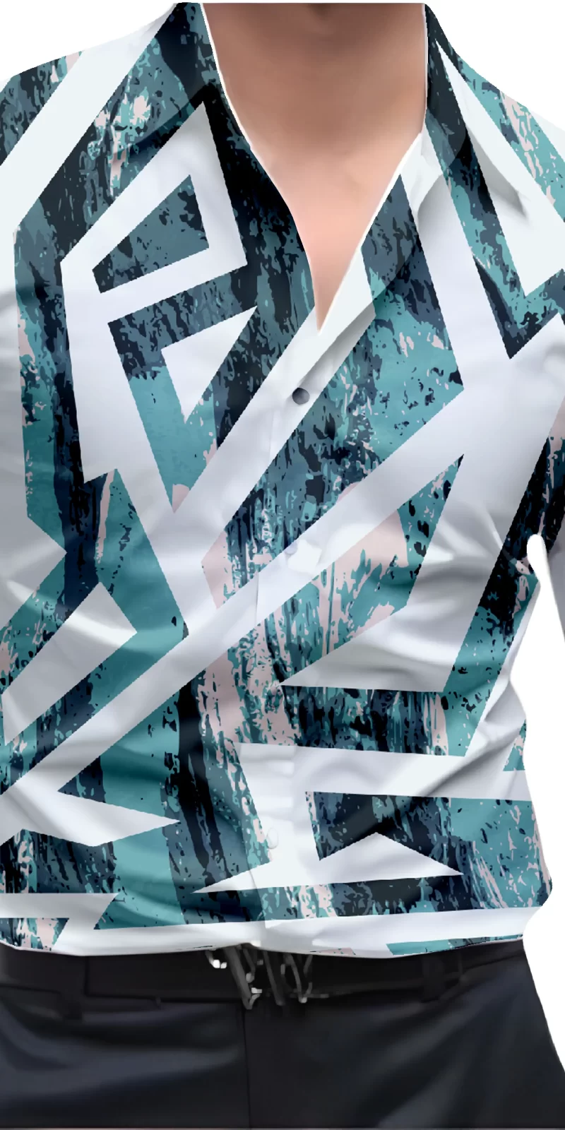 Blue And White Mens Wear Printed Shirt