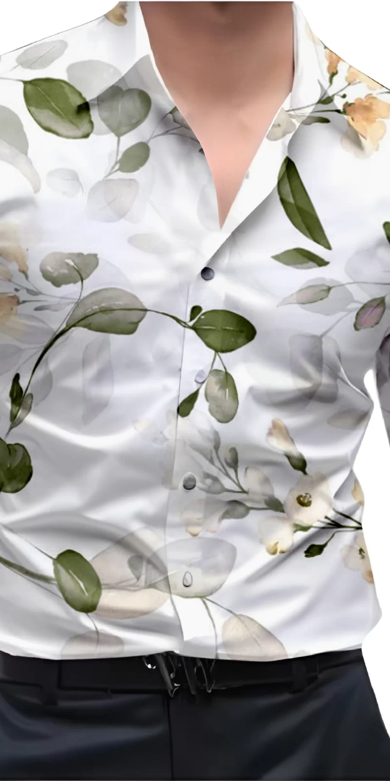 Green And White Mens Wear Printed Shirt