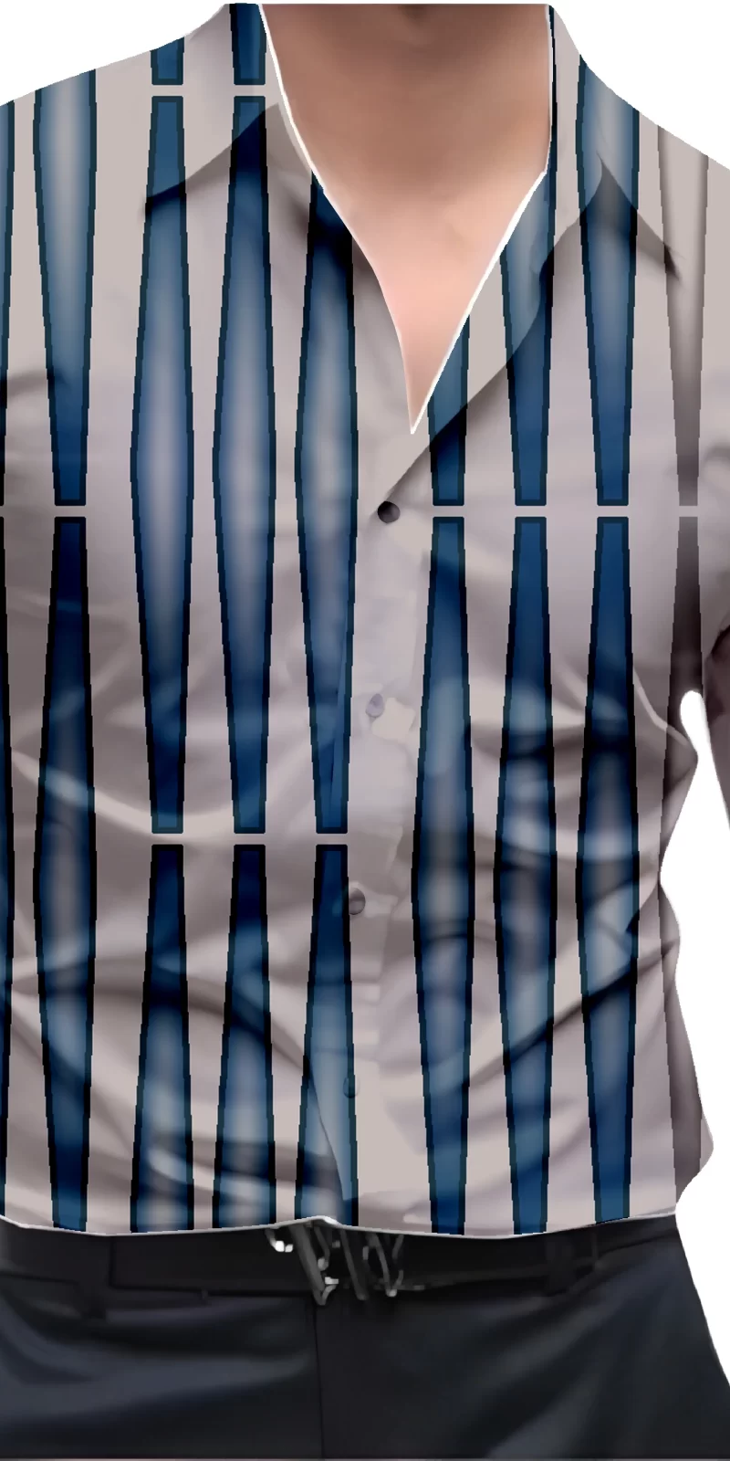 Blue And White Mens Wear Printed Shirt