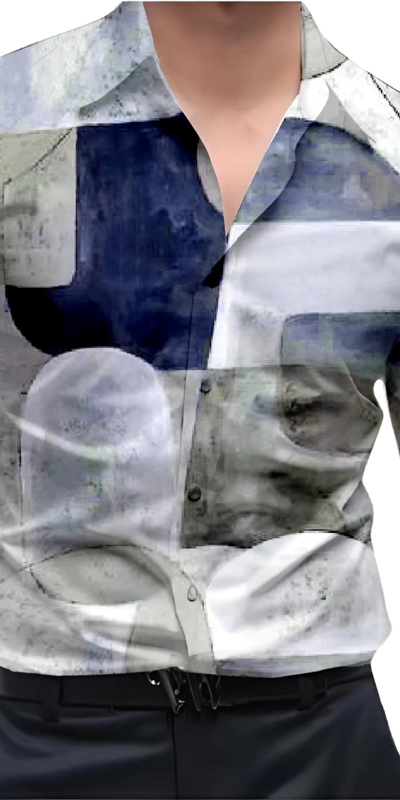 Blue And White Mens Wear Printed Shirt