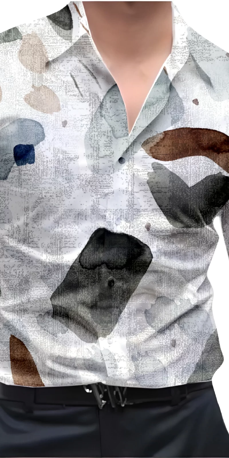 Brown And White Mens Wear Printed Shirt