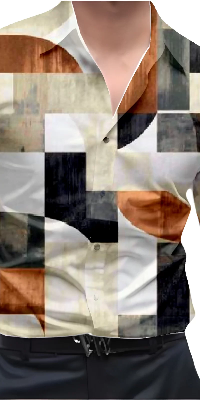 Black And White Mens Wear Printed Shirt