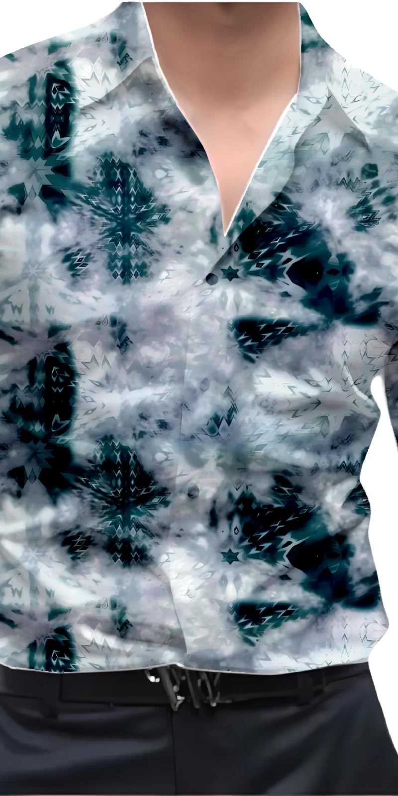 Blue And White Mens Wear Printed Shirt