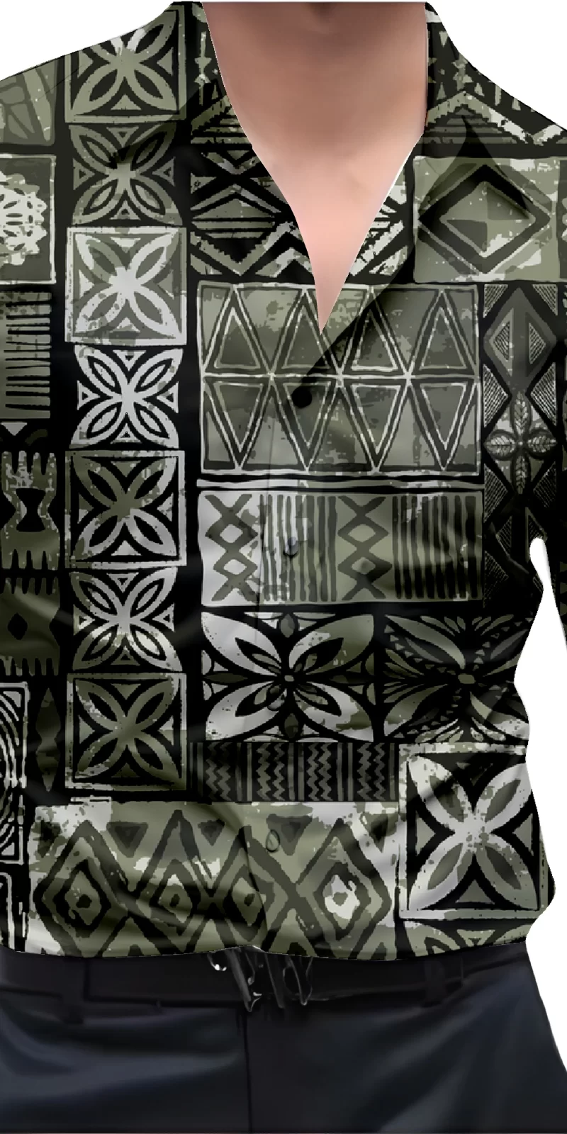 Green And White Mens Wear Printed Shirt