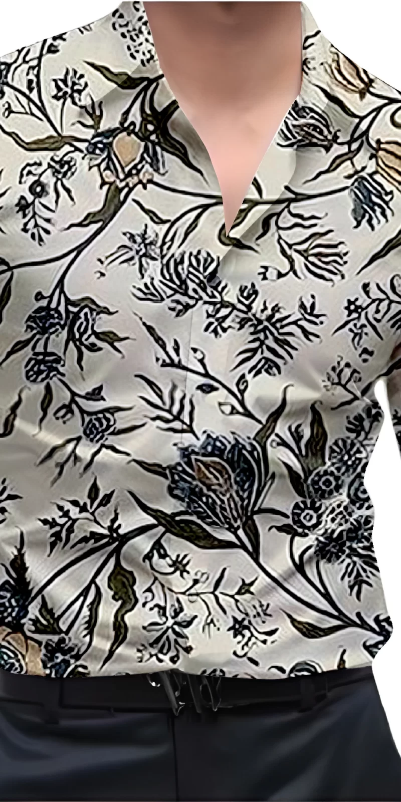 Brown And White Mens Wear Printed Shirt
