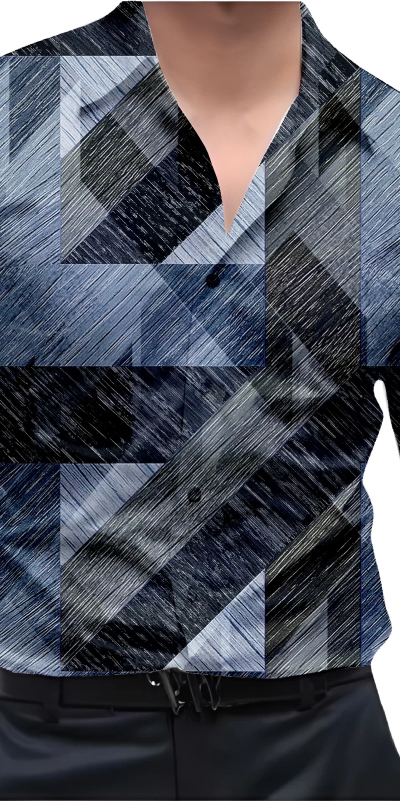 Blue And White Mens Wear Printed Shirt