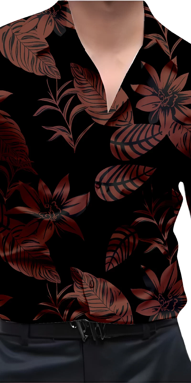 Maroon And White Mens Wear Printed Shirt