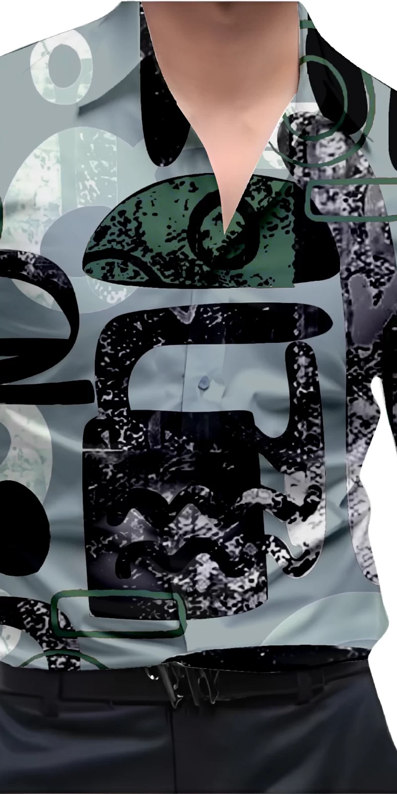 Black And White Mens Wear Printed Shirt