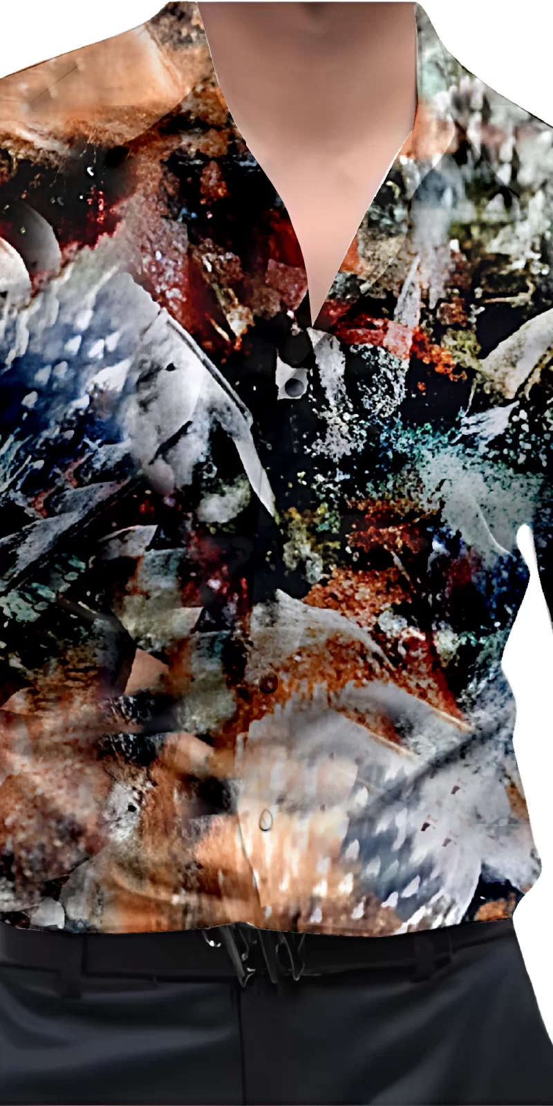 Black And White Mens Wear Printed Shirt