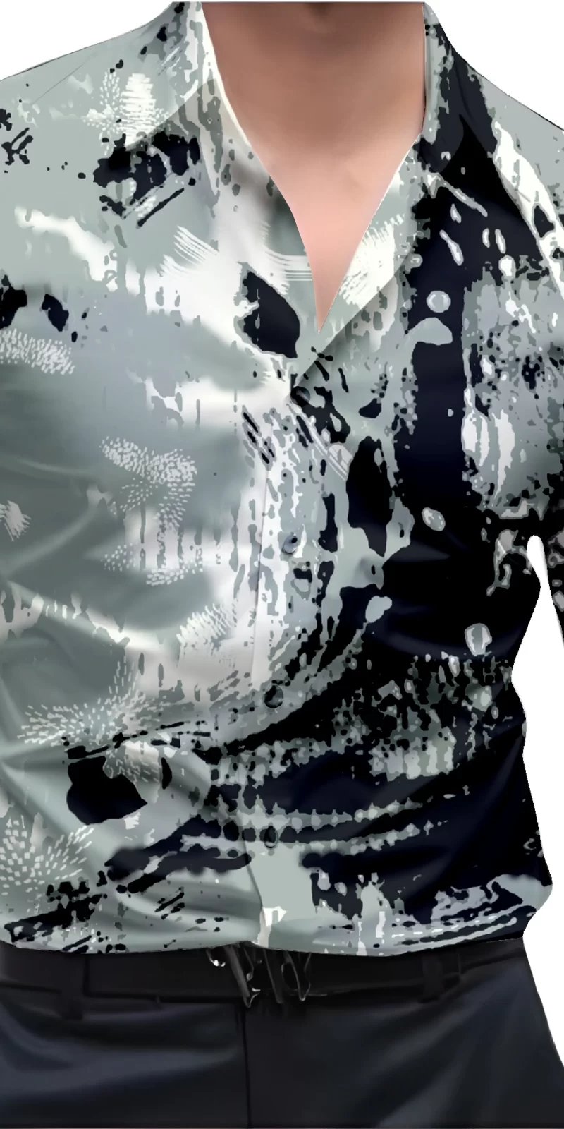 Blue And White Mens Wear Printed Shirt